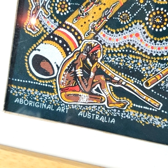 90s Australian Authentic Aboriginal Canvas Art Corroboree Danny Eastwood Framed - Picture 5 of 17